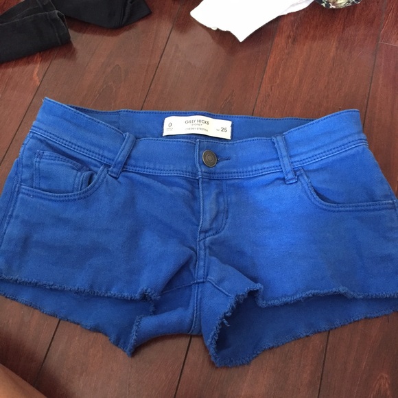 Bright blue shorts