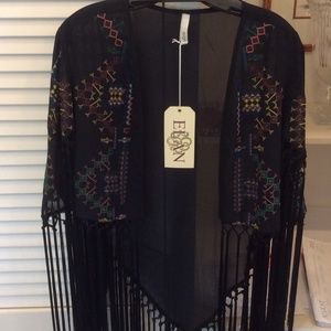 élan fringe Kimono