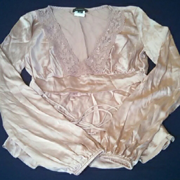 Pink low cut tie around the middle blouse