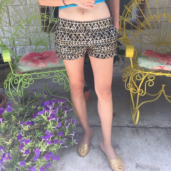 Black sequined  short shorts