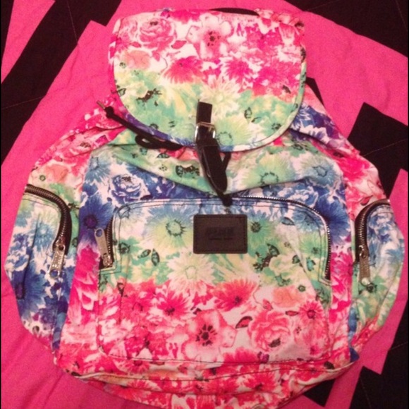 Floral PINK Victoria's secret campus backpack