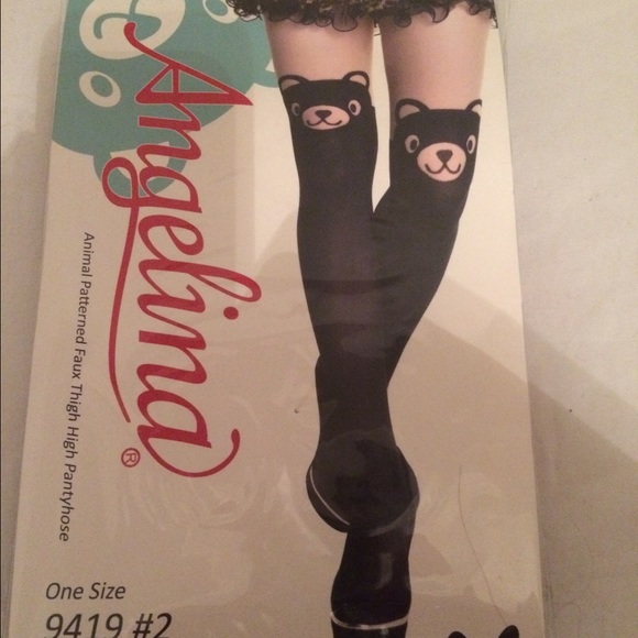 Teddy Bear Faux Thigh High Pantyhose// Angelina