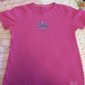 Life is Good "Go Places" pink tshirt