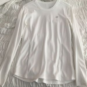 Long sleeve white work out top