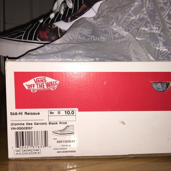 Solddddddd Supreme x CDG Vans Sk8 Hi - Picture 4 of 4