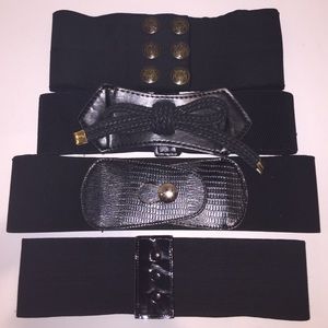 Black Elastic Belts Bundle