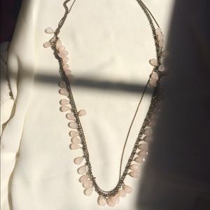 Pink Drop Double Strand Necklace
