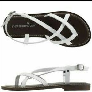 White and brow sandals