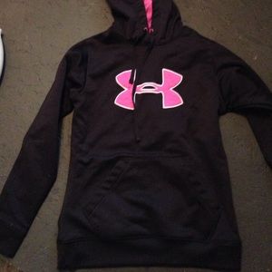 Under Armour black and pink hoodie