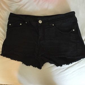 Black jean shorts