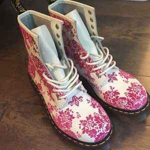 Pink Damask Combat Boots
