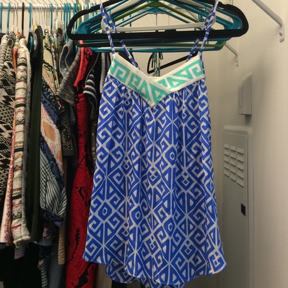 Alice & Trixie Tops - Alice & Trixie Greek Key Silk Top