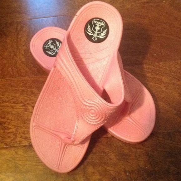 Pink flip flops