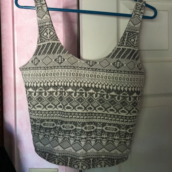 Tribal Print Long Crop Shirt