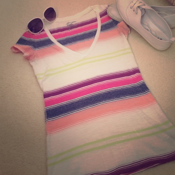 Multi color striped tee