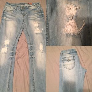 Distressed jeans