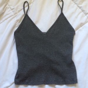 brandy melville grey ribbed crop top