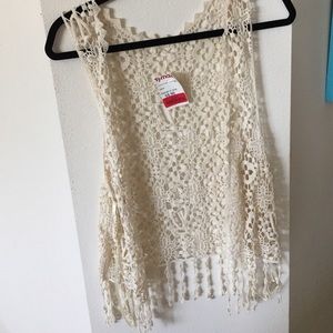 Lace cardigan, no sleeves