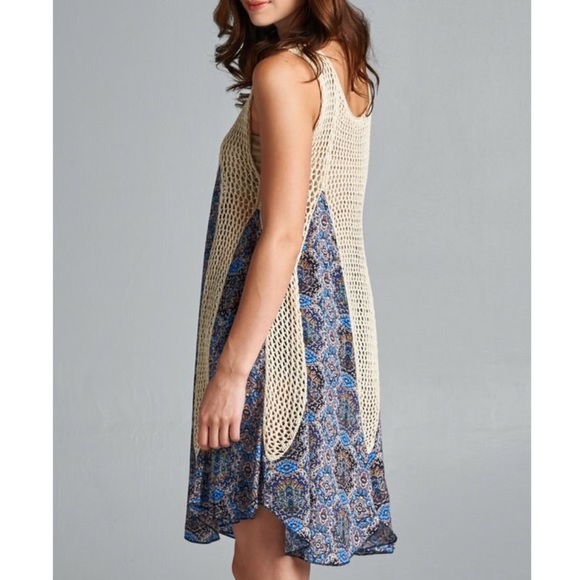 XX The STEVIE asym crochet tunic dress - NAVY BLUE - Picture 3 of 3