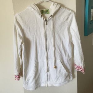 Juicy white beachy zip up