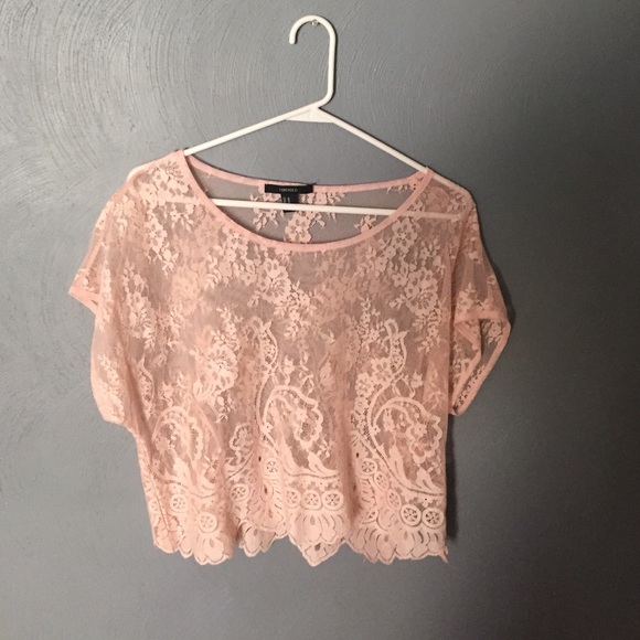 Pink lace top.