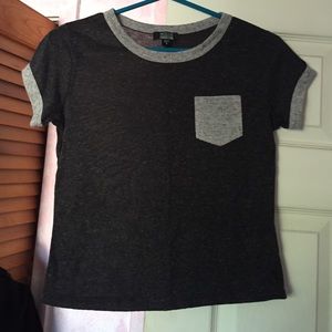 NEVER WORN Cute black and Grey Pocket Shirt