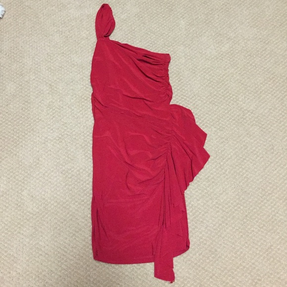 ABS Allen Schwartz Dresses Abs One Shoulder Red Dress Poshmark