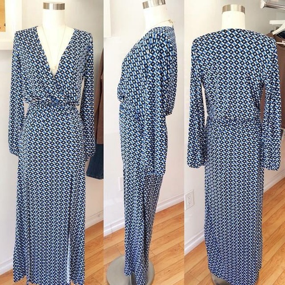 Wrap front maxi dress with 2 slits