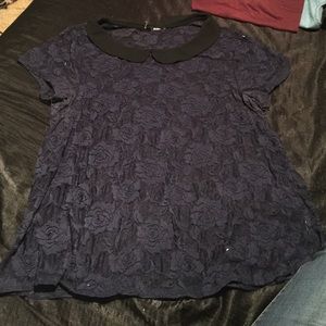 Lace shirt with Peter Pan collar!