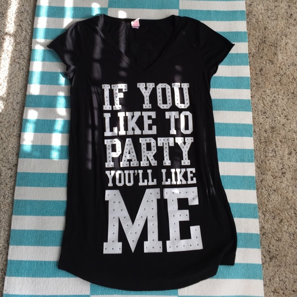 PINK black night gown