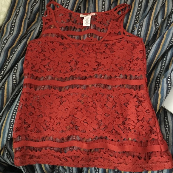 See through Orange Tank Top