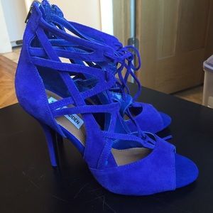 Steve Madden SUPERMIX Blue Suede Sandals