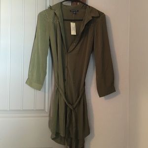 Long sleeve olive dress