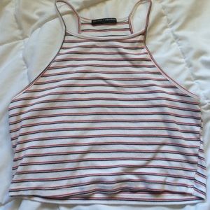 brandy melville striped crop shirt