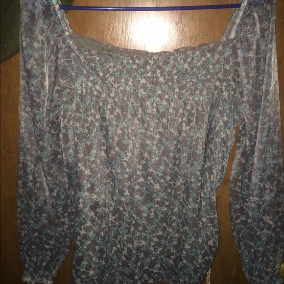 Peasant blouse blue/gray design