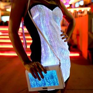 Light up sexy party mini evening dress
