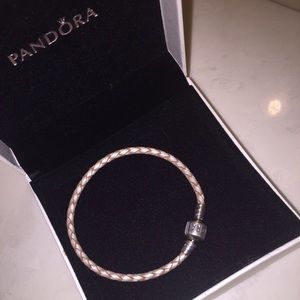 Champagne leather Pandora bracelet