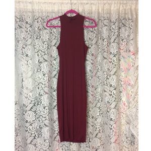Burgundy midi dress