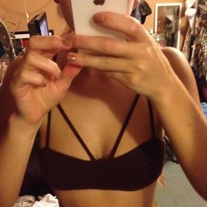 Maroon Free People bralette.