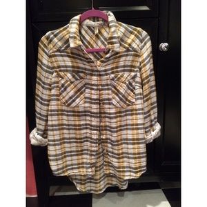 free people woodman yellow flannel