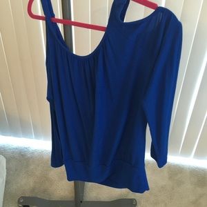 Sea Blue Boston Proper Cold Shoulder Top