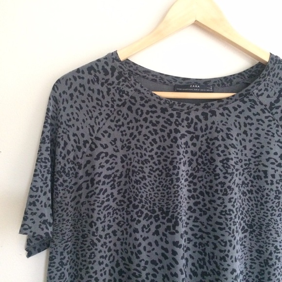 Zara Leopard Print Tee, Sz. Medium