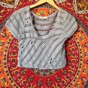 Gray crochet crop top