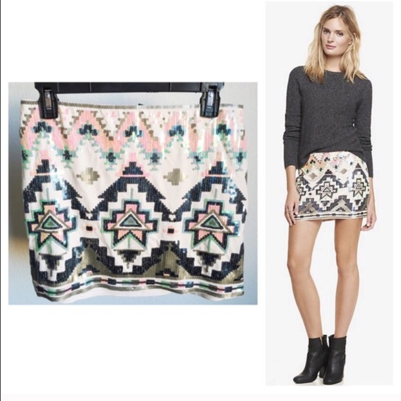 Express sequined mini skirt - Picture 1 of 3