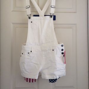 White Short Overalls