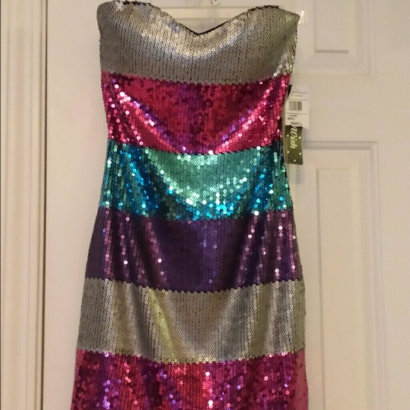 Dress - Multicolored sequenced cocktail/party