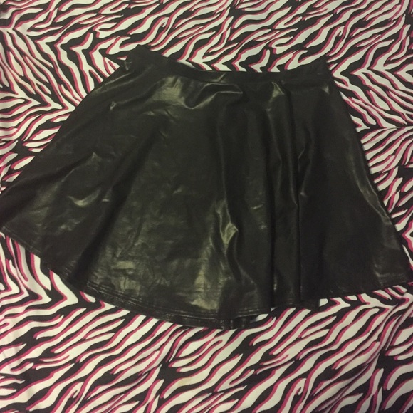 Black faux leather skirt