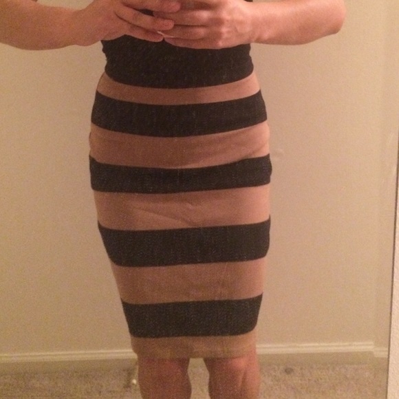 Striped Ponte Skirt - Picture 2 of 3