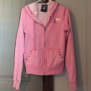 Vs pink full zip up hoodie