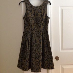 Gold/black damask dress